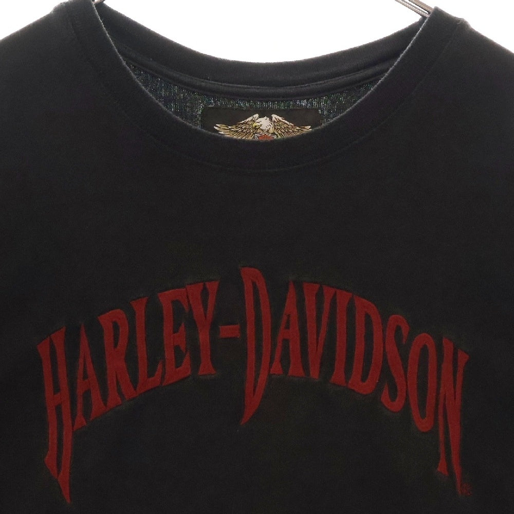 VINTAGE(ヴィンテージ) 90s HARLEY DAVIDSON ハーレーダビットソン 刺繍 Tシャツ 長袖カットソー ブラック