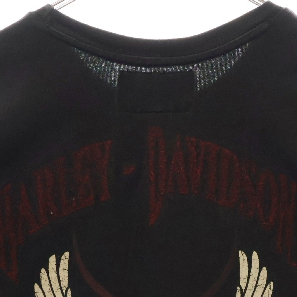 VINTAGE(ヴィンテージ) 90s HARLEY DAVIDSON ハーレーダビットソン 刺繍 Tシャツ 長袖カットソー ブラック