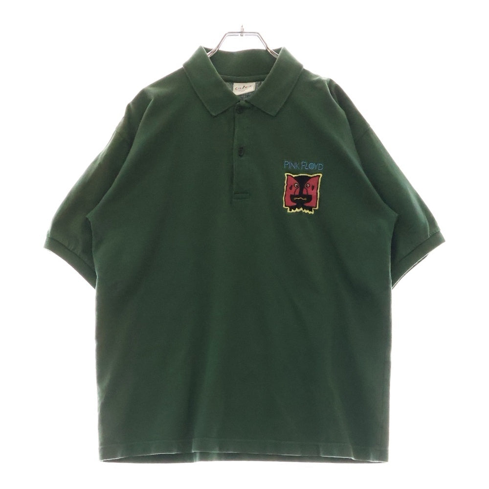 VINTAGE(ヴィンテージ) 90s PINK FLOYD EMBROIDERY POLO SHIRT ピンクフロイド 刺繍 ポロシャツ 半袖シャツ グリーン