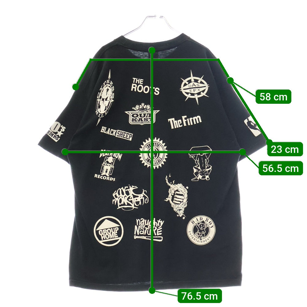 VINTAGE(ヴィンテージ) 90S Rap All Stars ラッププリント 半袖Tシャツ ブラック