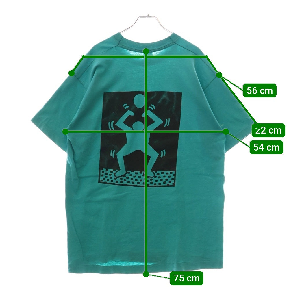 VINTAGE(ヴィンテージ) 90s Keith Haring N.Y Urban Professionals Volleyball キースへリング 両面プリント Tシャツ 半袖カットソー ブルー