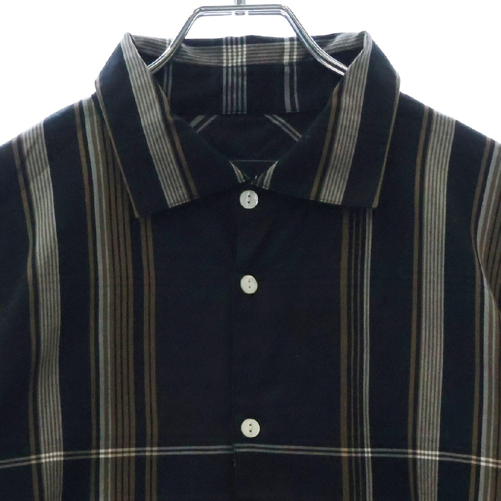 NUMBER (N)INE(ナンバーナイン) 09S THE LONESOME HEROES期 デザイン切り替え プルオーバー 長袖チェックシャツ ブラック S09-NS008B