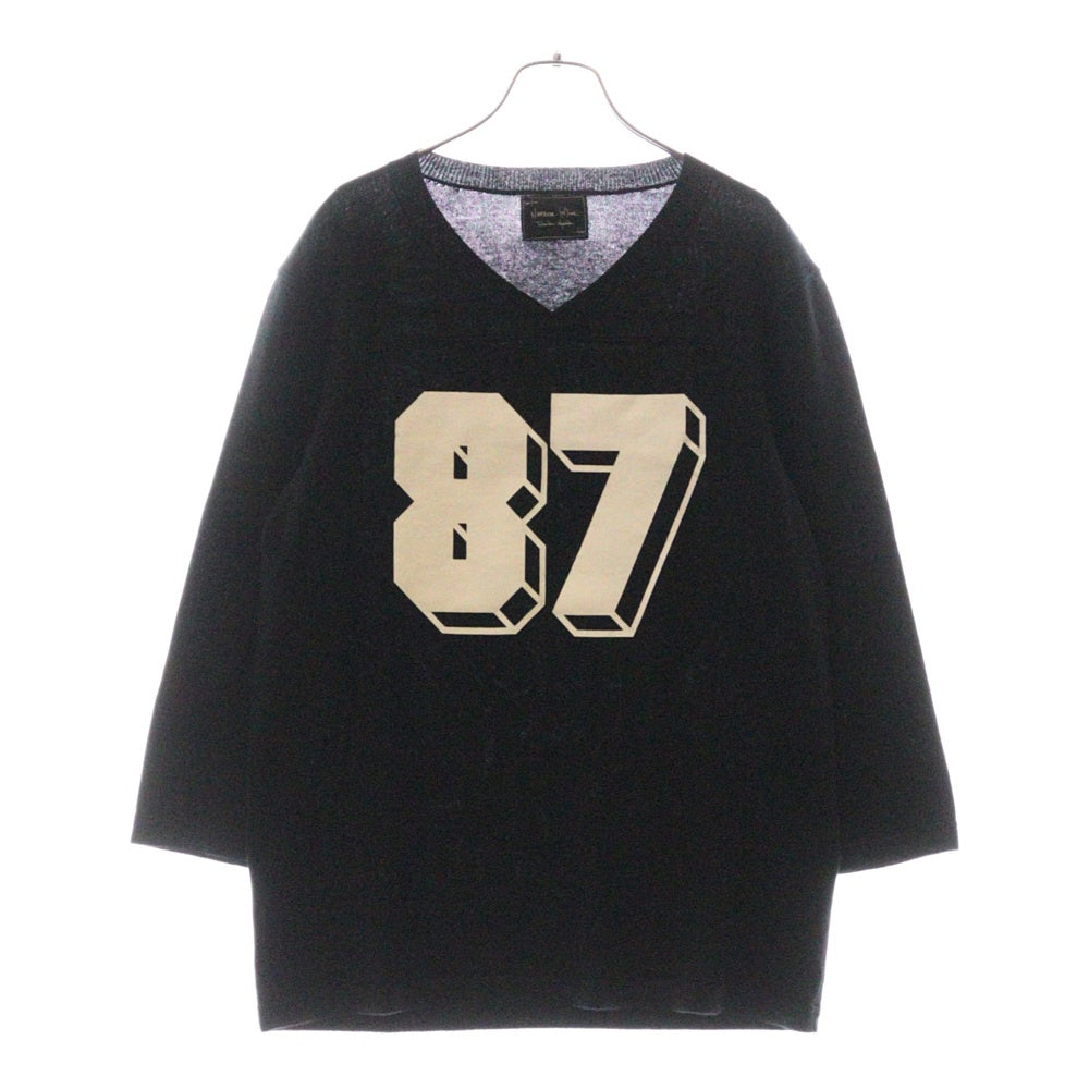 NUMBER (N)INE(ナンバーナイン) 06SS ガンズ期 Vネック 半袖ニット セーター ブラック