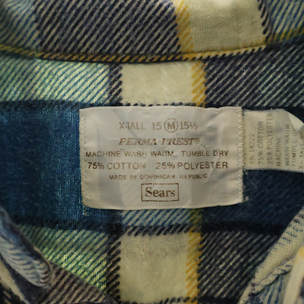 VINTAGE(ヴィンテージ) Sears Regular collar CHECK SHIRT シアーズ レギュラーカラー チェック 長袖シャツ ブルー