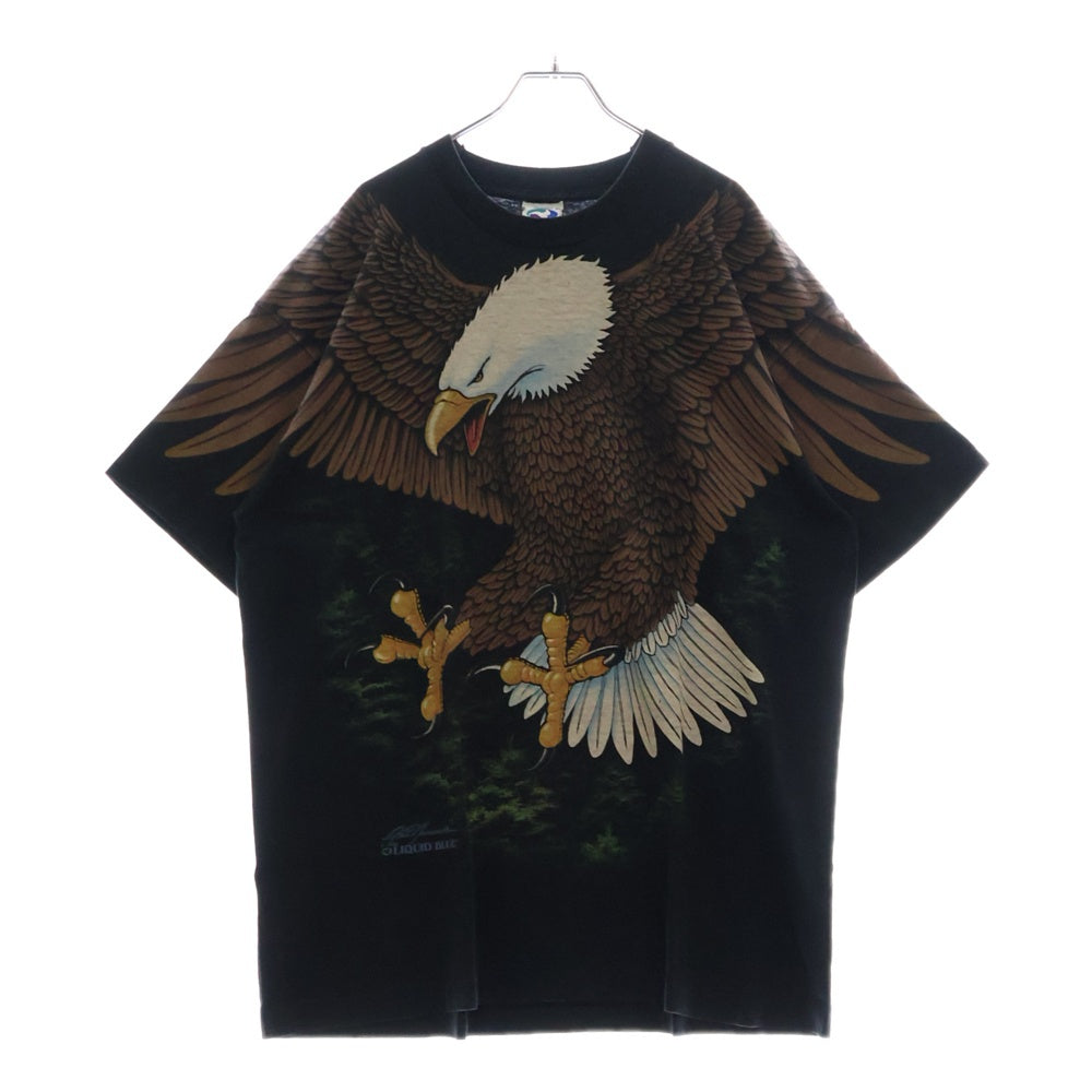 VINTAGE(ヴィンテージ) 90s EAGLE LIQUID BLUE イーグル Tシャツ 半袖カットソー ブラック