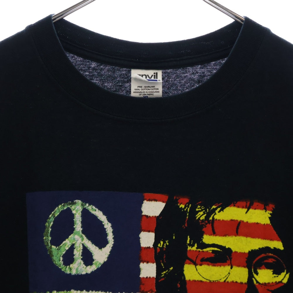VINTAGE(ヴィンテージ) 00s LENNON GIVE PEACE A CHANCE レノン Tシャツ 半袖カットソー ネイビー