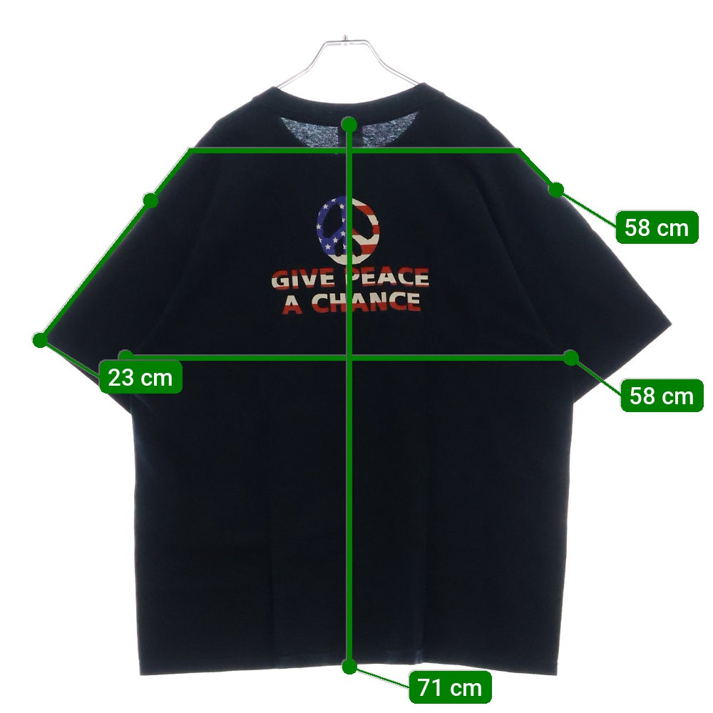 VINTAGE(ヴィンテージ) 00s LENNON GIVE PEACE A CHANCE レノン Tシャツ 半袖カットソー ネイビー