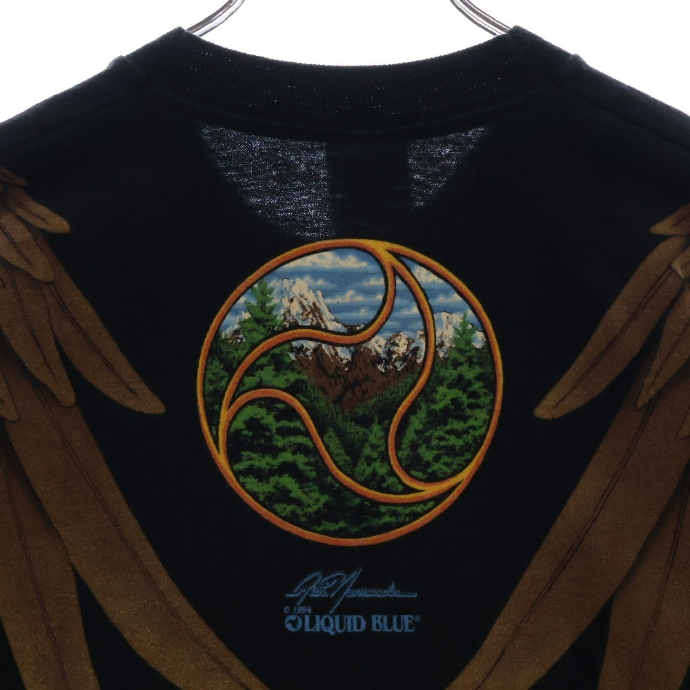 VINTAGE(ヴィンテージ) 90s EAGLE イーグル オーバープリント Tシャツ 半袖カットソー ブラック