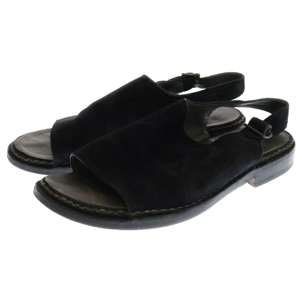 Giacometti(ジャコメッティ) SCOZIA バックストラップ オープントゥ ヌバック レザーサンダル ブラック