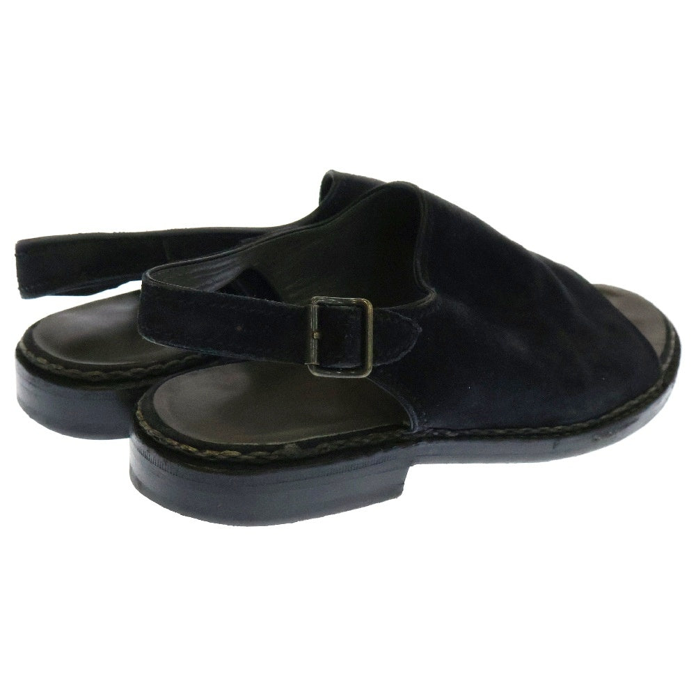 Giacometti(ジャコメッティ) SCOZIA バックストラップ オープントゥ ヌバック レザーサンダル ブラック