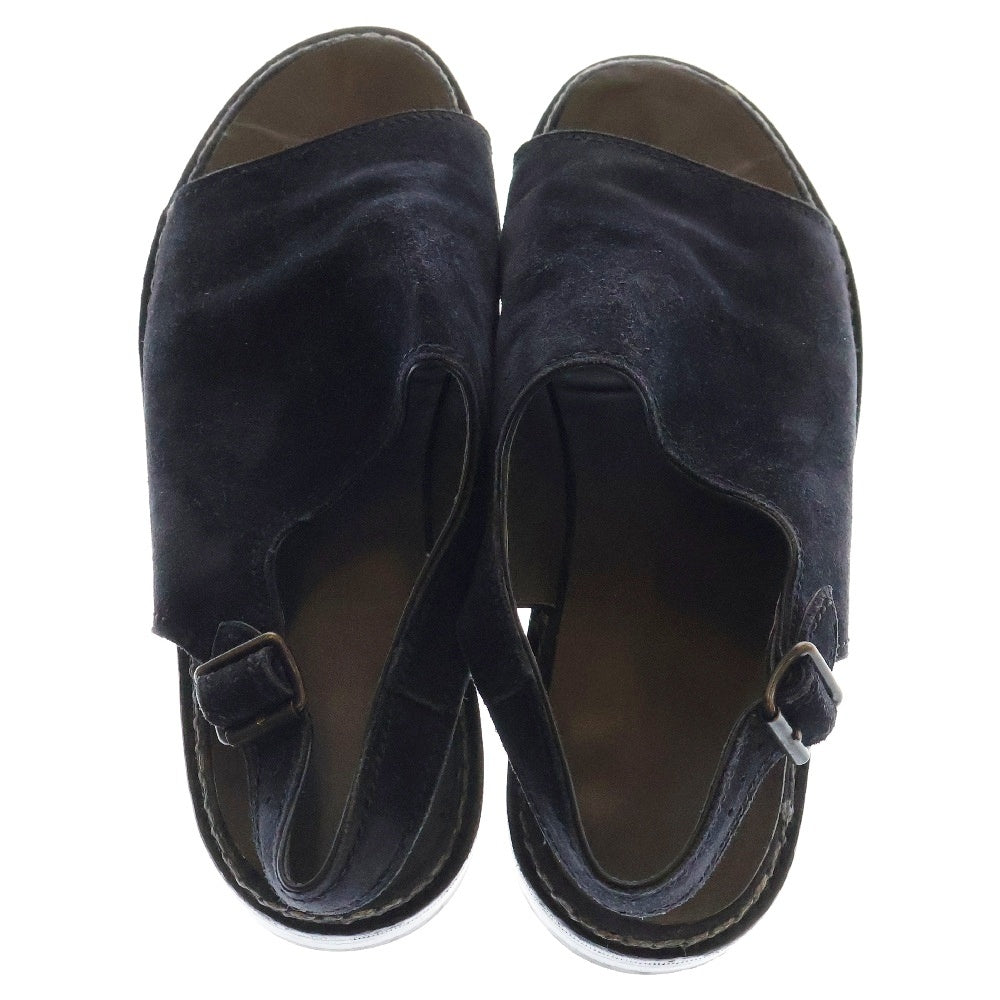 Giacometti(ジャコメッティ) SCOZIA バックストラップ オープントゥ ヌバック レザーサンダル ブラック