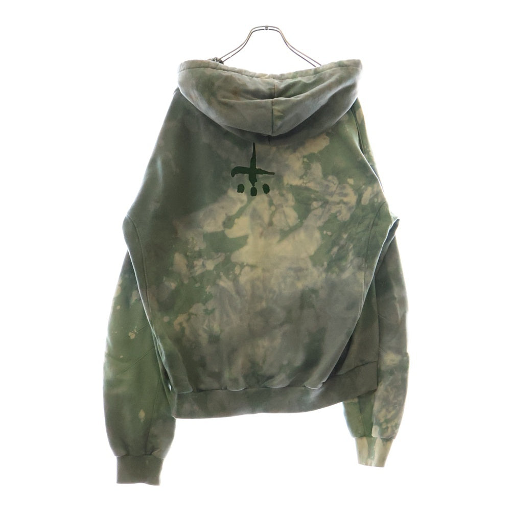 cvtvlist(カタリスト) 21AW ARCHED LOGO USUAL ZIP HOODIE ロゴ刺繍 ブリーチ 汚れ加工 ジップアップ パーカー 2101100301