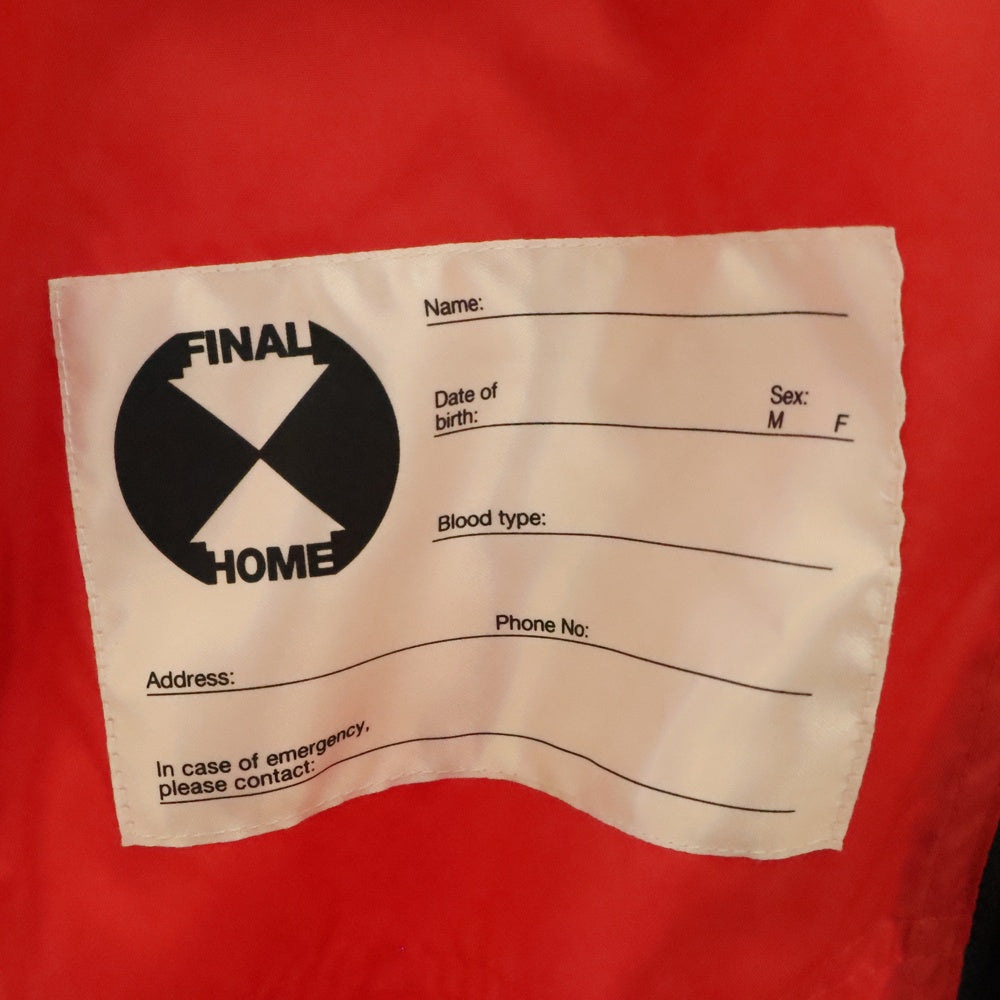 FINAL HOME(ファイナルホーム) 90-00s ARCHIVE PARACHUTE NYLON COAT FH55-FA701-20 多重ジップ ナイロンコート アウター レッド