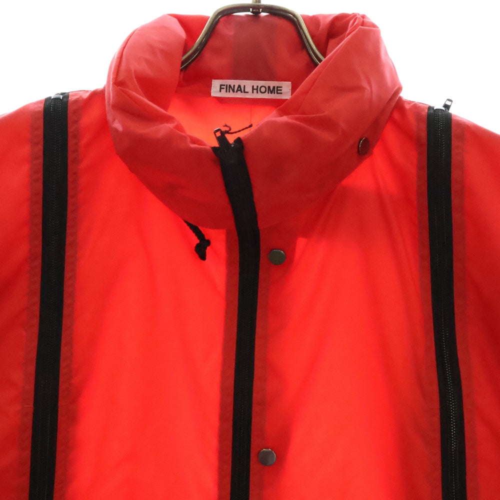 FINAL HOME(ファイナルホーム) 90-00s ARCHIVE PARACHUTE NYLON COAT FH55-FA701-20 多重ジップ ナイロンコート アウター レッド