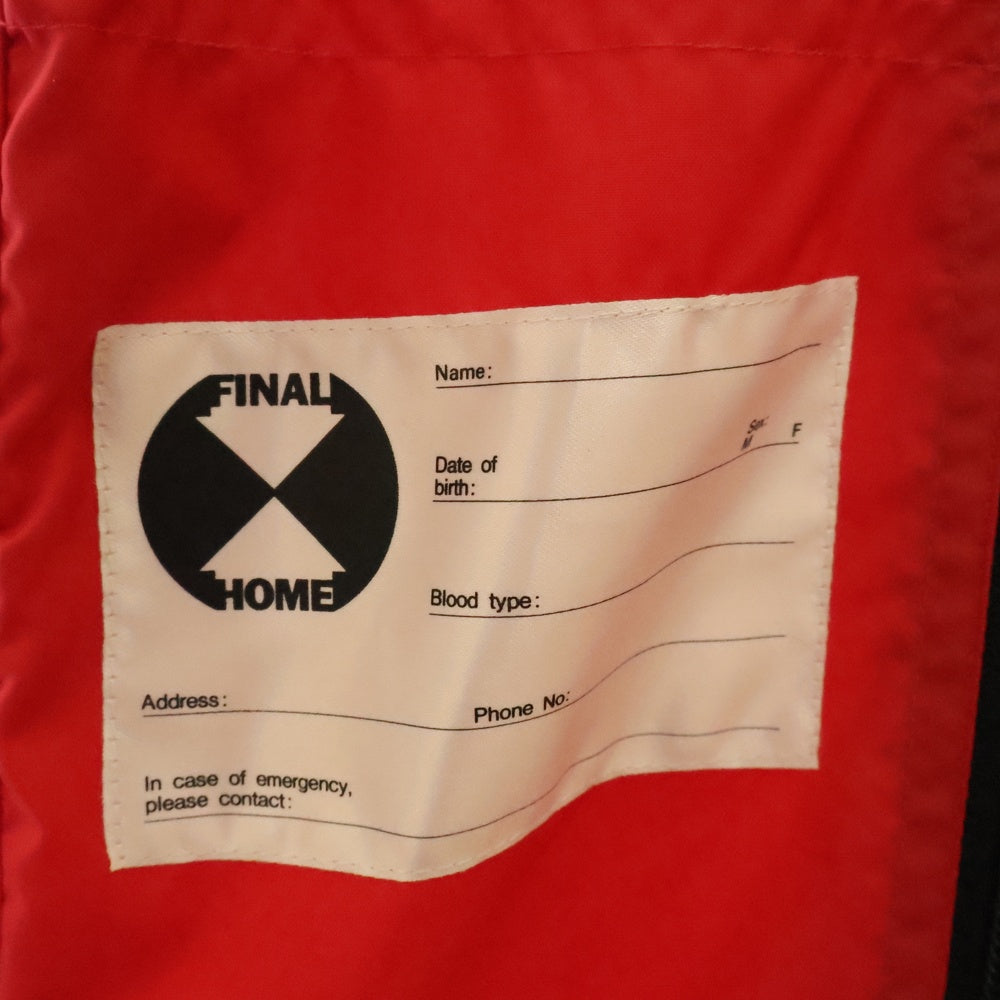 FINAL HOME(ファイナルホーム) 90-00s ARCHIVE PARACHUTE NYLON COAT FH55-FA701-20 多重ジップ ナイロンコート アウター レッド