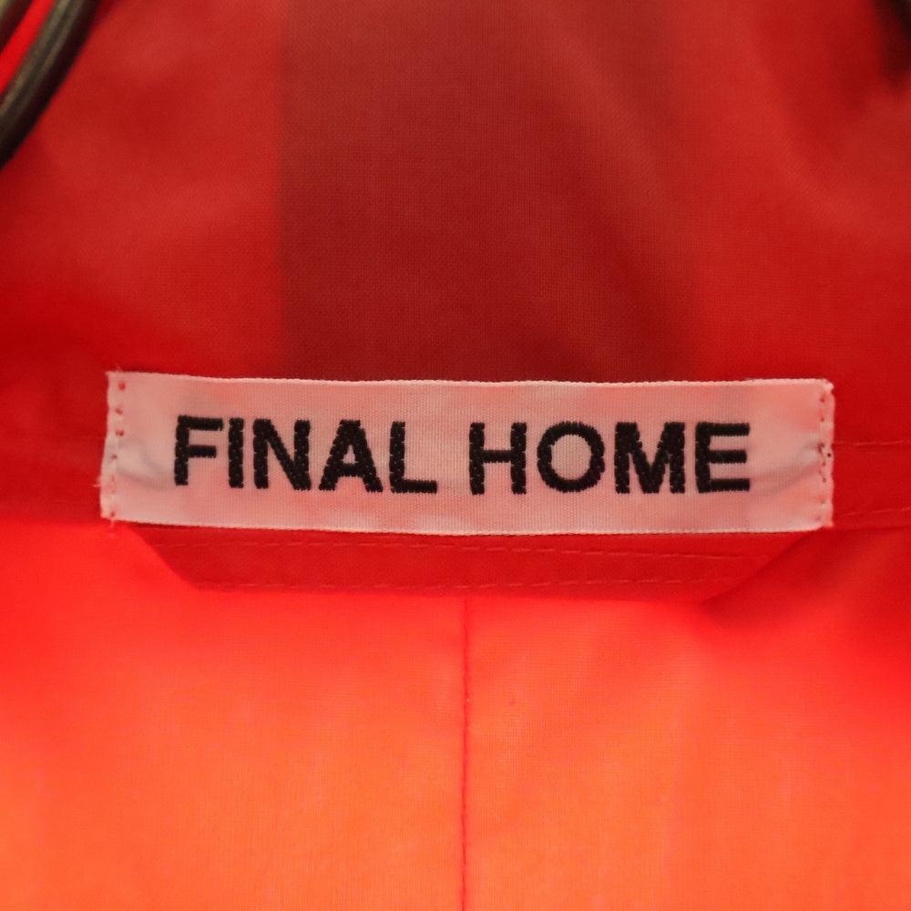 FINAL HOME(ファイナルホーム) 90-00s ARCHIVE PARACHUTE NYLON COAT FH55-FA701-20 多重ジップ ナイロンコート アウター レッド
