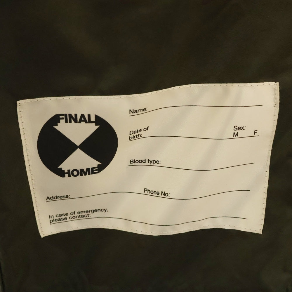 FINAL HOME(ファイナルホーム) 90-00s ARCHIVE PARACHUTE NYLON COAT FH11-FA101-09 多重ジップ ナイロンコート アウター カーキ