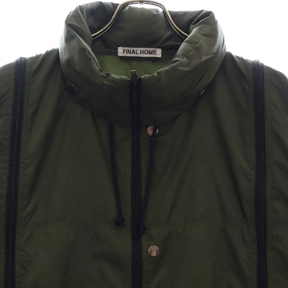 FINAL HOME(ファイナルホーム) 90-00s ARCHIVE PARACHUTE NYLON COAT FH11-FA101-09 多重ジップ ナイロンコート アウター カーキ