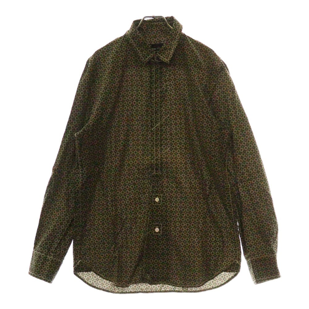 NUMBER (N)INE(ナンバーナイン) 08AW ポートランド期 総柄 ロングスリーブ 長袖シャツ グリーン