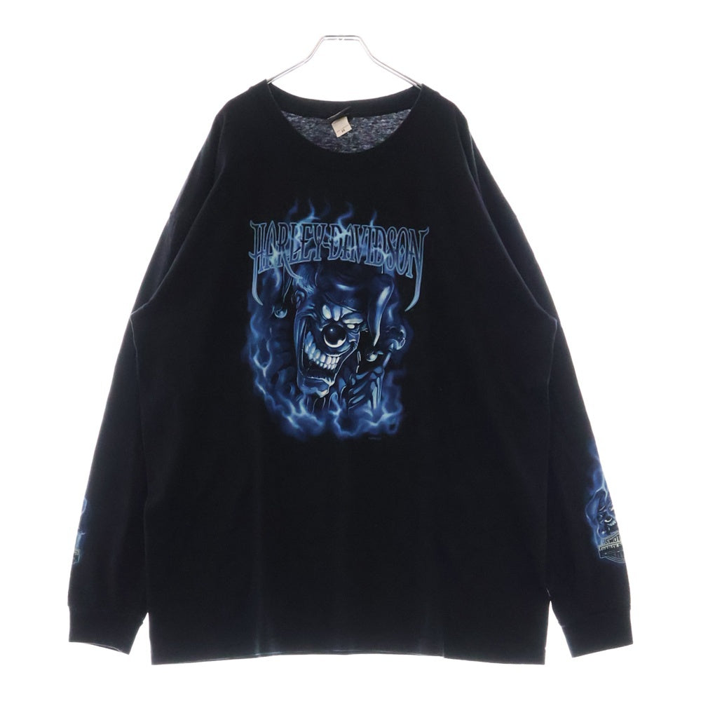 VINTAGE(ヴィンテージ) 00S HARLEY DAVIDSON MONTANA ピエロ フレイム ロングスリーブ 長袖Tシャツ ブラック