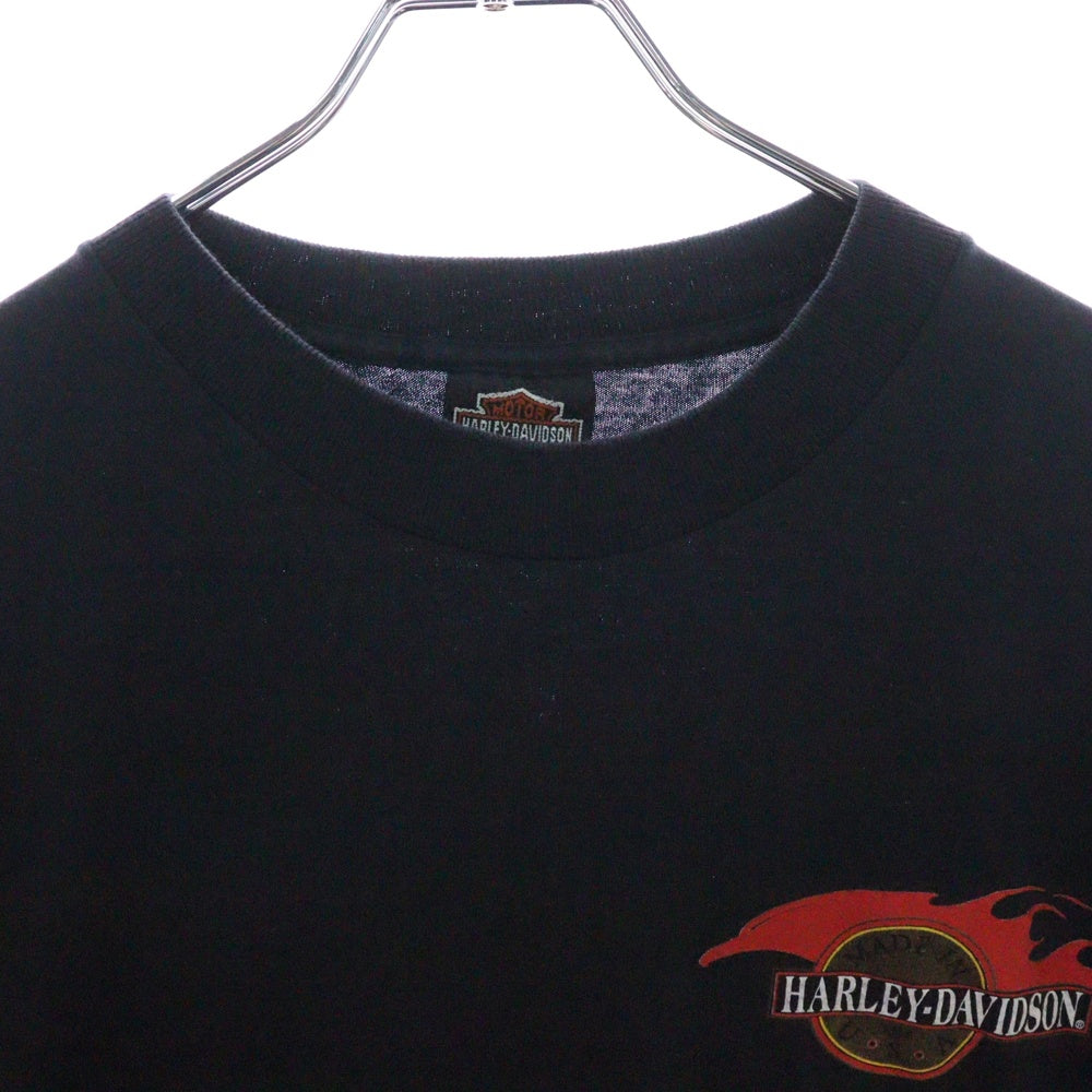 VINTAGE(ヴィンテージ) 90s HARLEY DAVIDSON BOBOs CHOPPER CORNER L/S TEE ハーレーダビッドソン ロンT Tシャツ 長袖カットソー ブラック