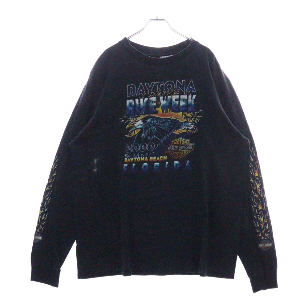VINTAGE(ヴィンテージ) 00s HARLEY DAVIDSON DAYTONA BIKE WEEK FLORIDA L/S TEE ハーレーダビッドソン ロンT Tシャツ 長袖カットソー ブラック
