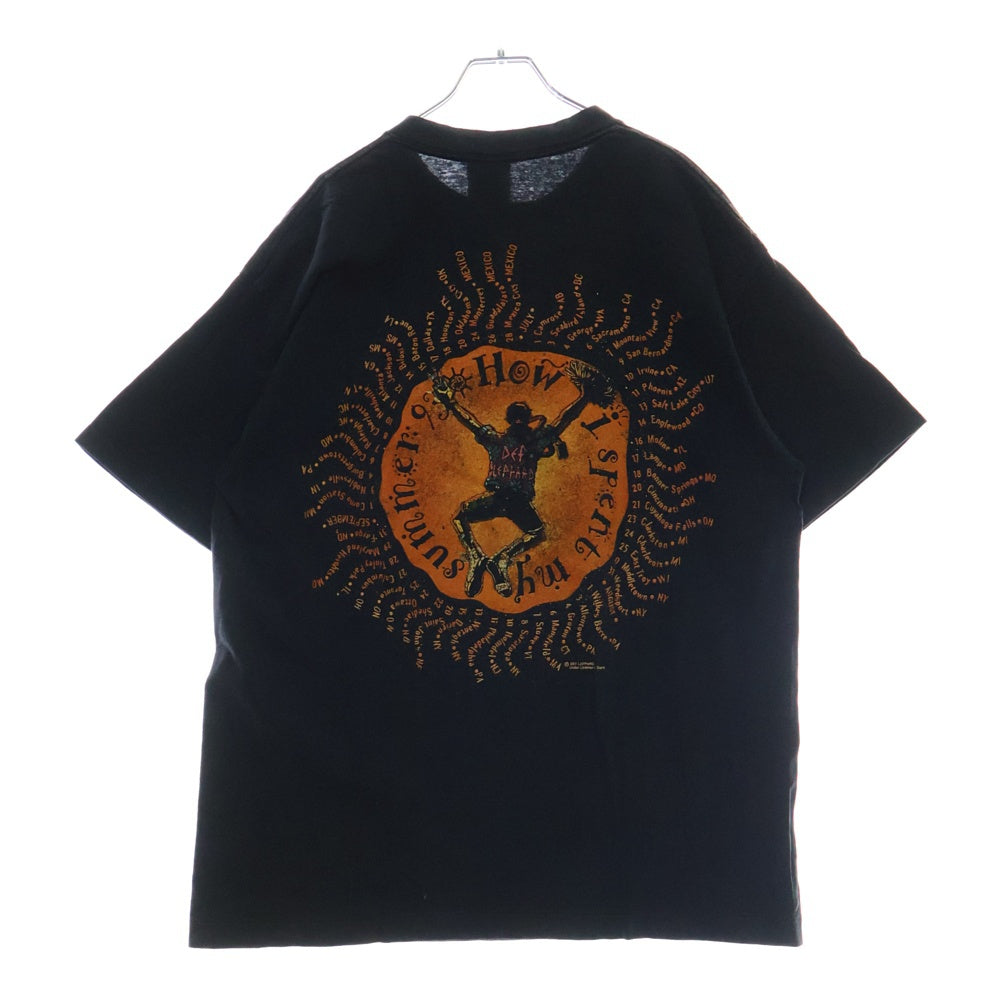 VINTAGE(ヴィンテージ) 90S Def Leppard how i spent my summer 93 デフレパード 両面プリント 半袖Tシャツ ブラック
