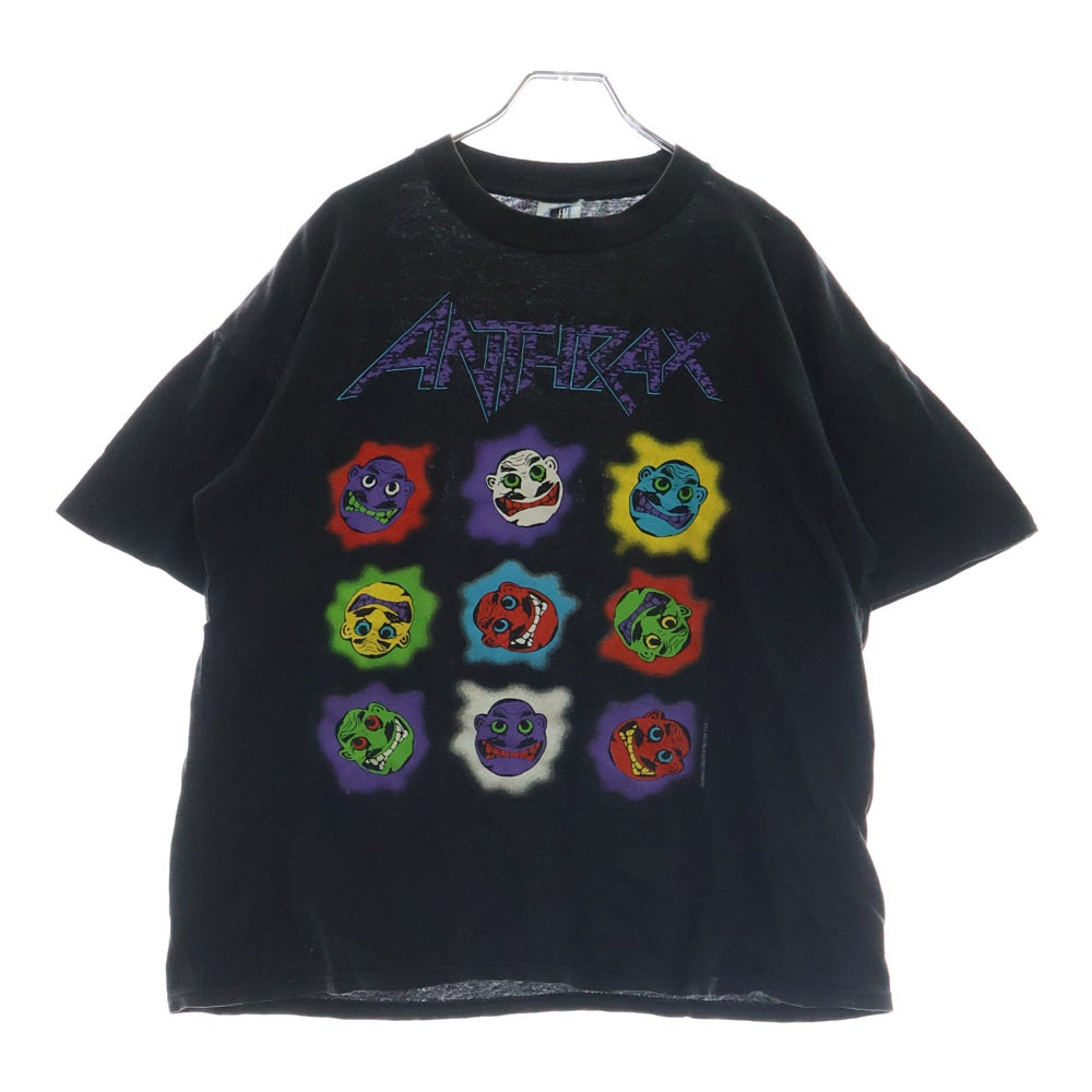 VINTAGE(ヴィンテージ) 90S ANTHRAX KNOW NO COLORS アンスラックス 両面プリント 半袖Tシャツ ブラック