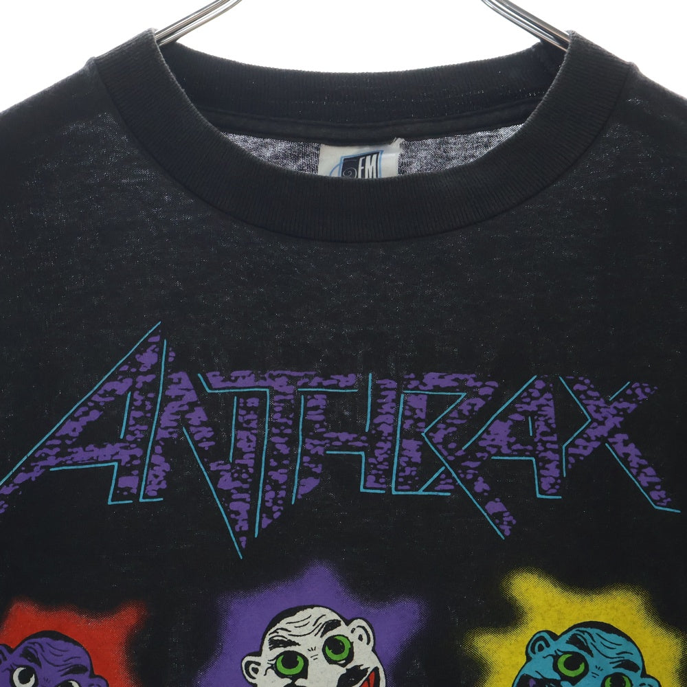 VINTAGE(ヴィンテージ) 90S ANTHRAX KNOW NO COLORS アンスラックス 両面プリント 半袖Tシャツ ブラック