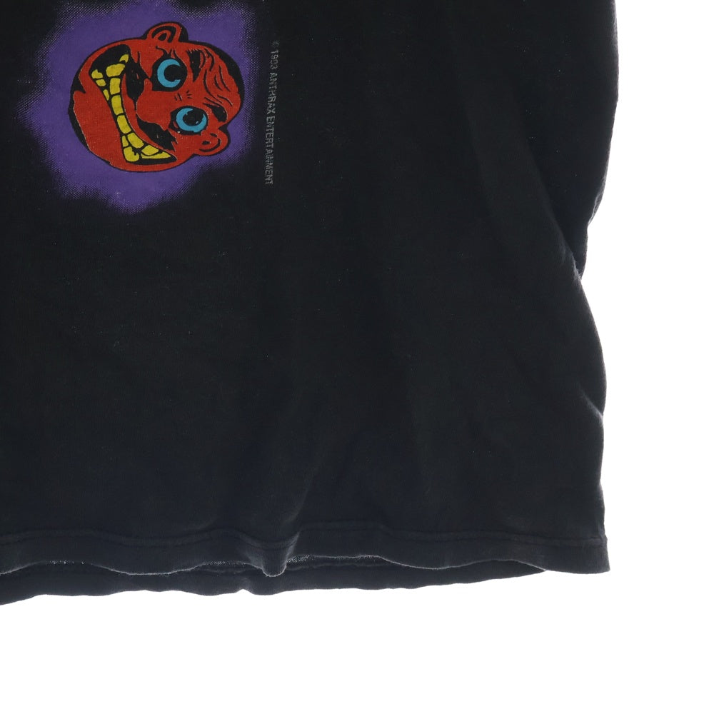 VINTAGE(ヴィンテージ) 90S ANTHRAX KNOW NO COLORS アンスラックス 両面プリント 半袖Tシャツ ブラック