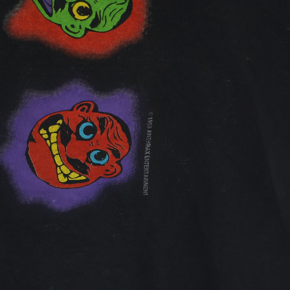 VINTAGE(ヴィンテージ) 90S ANTHRAX KNOW NO COLORS アンスラックス 両面プリント 半袖Tシャツ ブラック