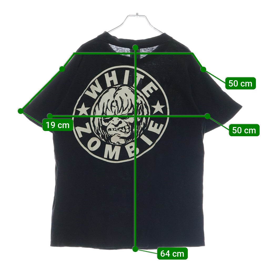 VINTAGE(ヴィンテージ) 90S WHITE ZOMBIE ホワイトゾンビ 両面プリント 半袖Tシャツ ブラック