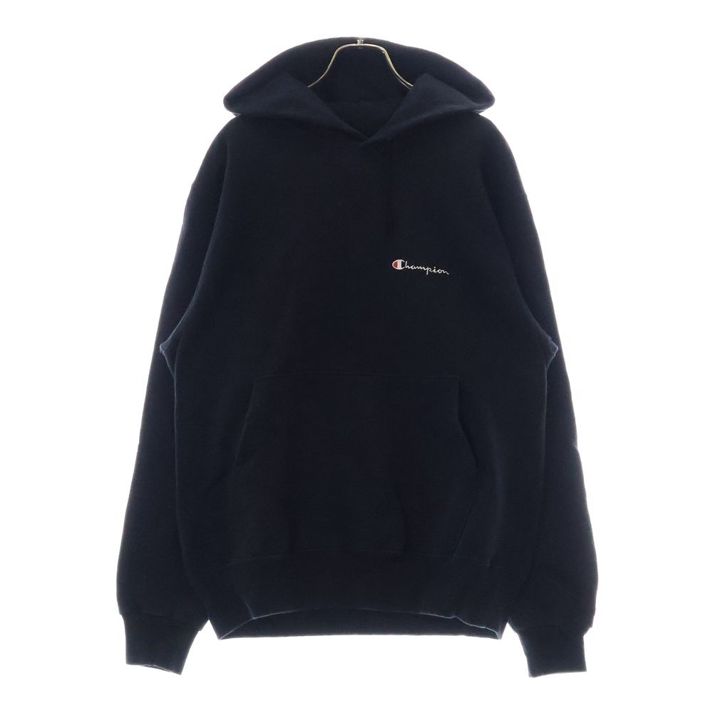 CHAMPION(チャンピオン) 90S スクリプトロゴ刺繍 プルオーバーパーカー ブラック