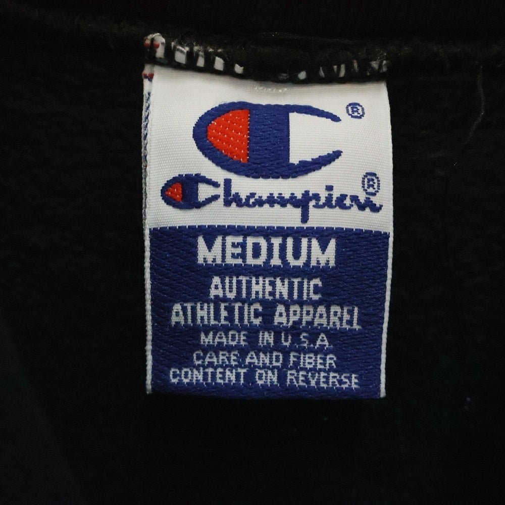 CHAMPION(チャンピオン) 90S スクリプトロゴ刺繍 プルオーバーパーカー ブラック