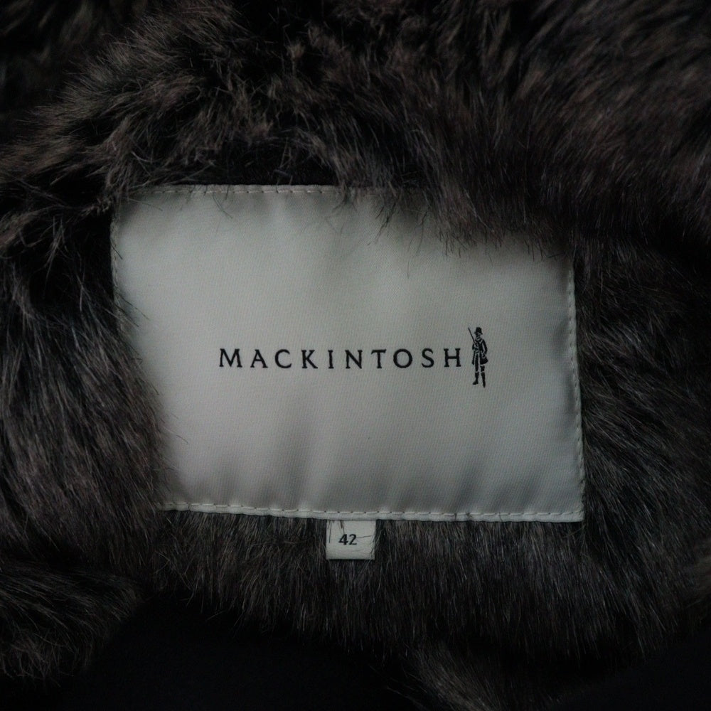 MACKINTOSH(マッキントッシュ) フェイクファーライナー付き ウールゴム引き コート ネイビー