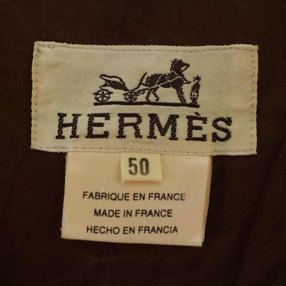 HERMES(エルメス) キルティング ノースリーブベスト ブラウン