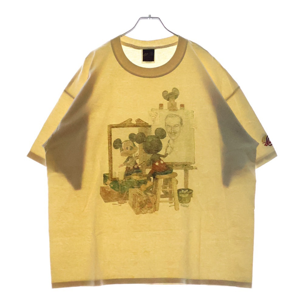 VINTAGE(ヴィンテージ) 90s DISNEY MICKEY NORMAN ROCKWELL ディズニー ミッキーマウス ノーマンロックウェル Tシャツ 半袖カットソー アイボリー