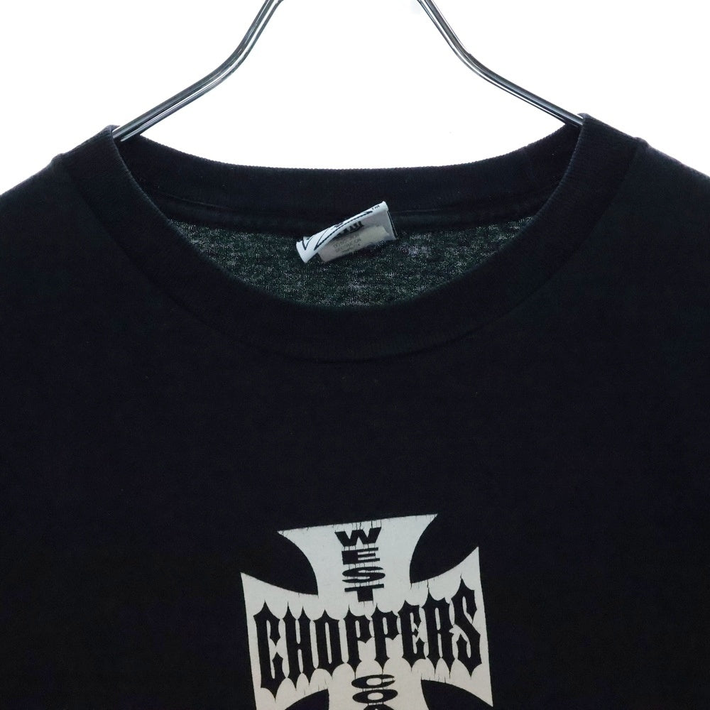 VINTAGE(ヴィンテージ) 90-00s WEST COAST CHOPPERS CROSS LONG BEACH CA L/S ウェストコーストチョッパーズ アームプリント Tシャツ 長袖カットソー ブラック