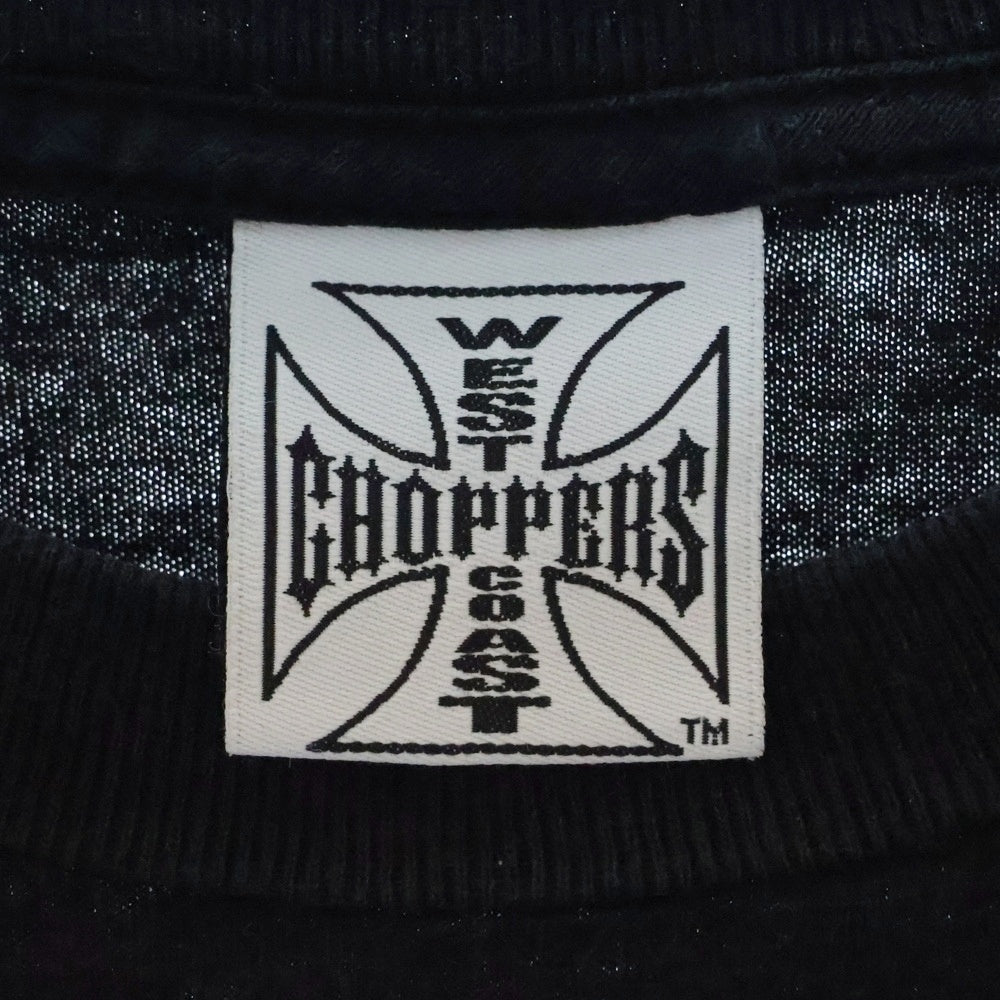 VINTAGE(ヴィンテージ) 90-00s WEST COAST CHOPPERS CROSS LONG BEACH CA L/S ウェストコーストチョッパーズ アームプリント Tシャツ 長袖カットソー ブラック
