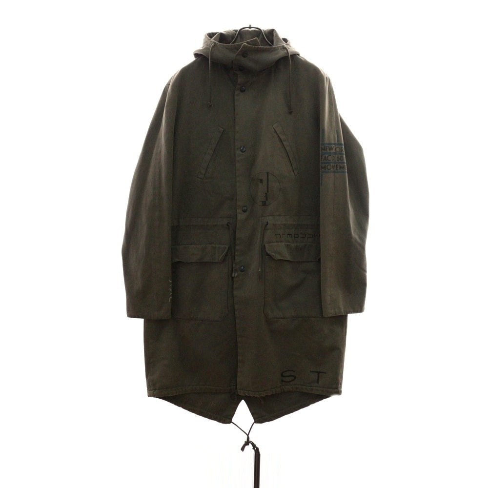 RAF SIMONS(ラフシモンズ) 03AW CLOSER期 Peter Saville DAZZLE SHIPS OMDパッチ ボアライナー付きモッズコート カーキ アーカイブ