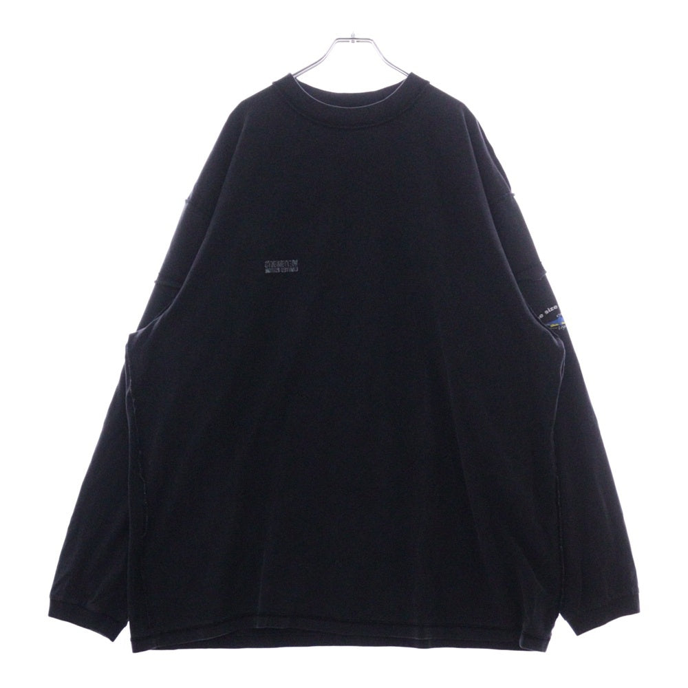 VETEMENTS(ヴェトモン) 23AW Inside Out Shark L/S UE54LS140B インサイドアウト シャークプリント オーバーサイズ 長袖Tシャツ ブラック