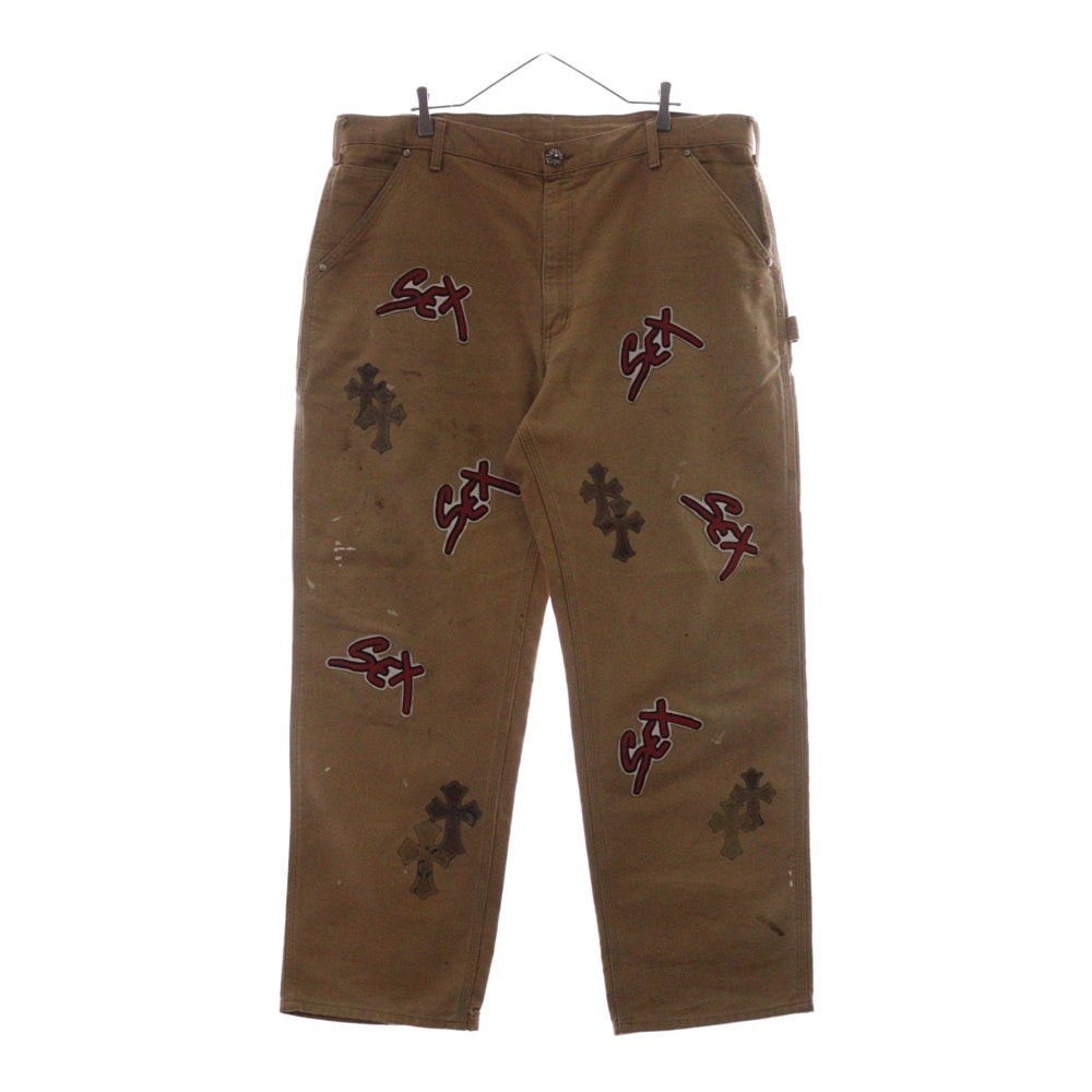 CHROME HEARTS(クロムハーツ) MATTY BOY CARPENTER SEX RECORDS MATTY BOY マッティボーイ クロスパッチ カーペンターパンツ ブラウン