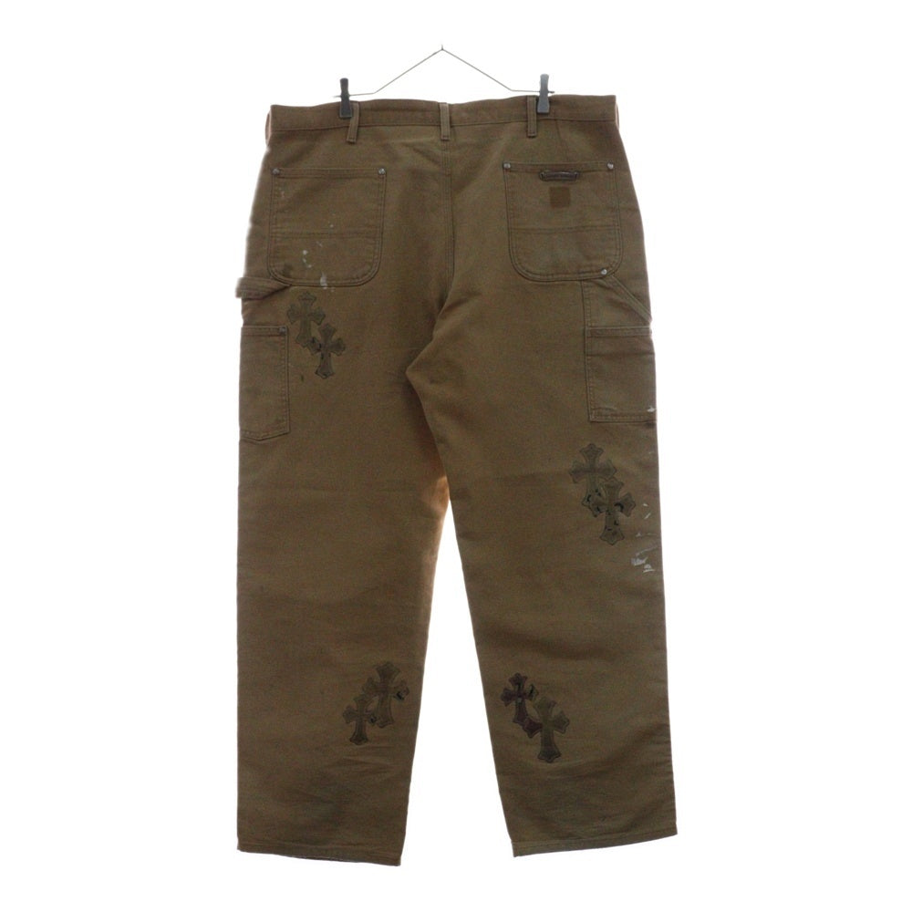 CHROME HEARTS(クロムハーツ) MATTY BOY CARPENTER SEX RECORDS MATTY BOY マッティボーイ クロスパッチ カーペンターパンツ ブラウン