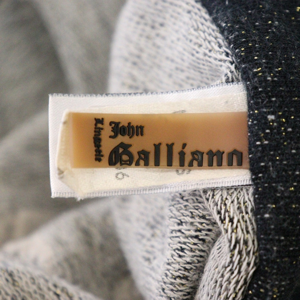 John Galliano(ジョン ガリアーノ) ドルマンスリーブ ラメ ジップアップパーカー ネイビー