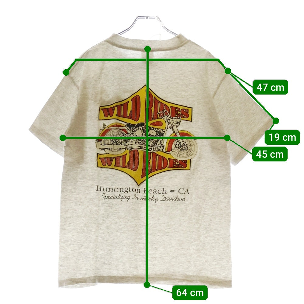 VINTAGE(ヴィンテージ) 00S HUTINGTON BEACH WILD RIDES 両面プリント 半袖Tシャツ グレー