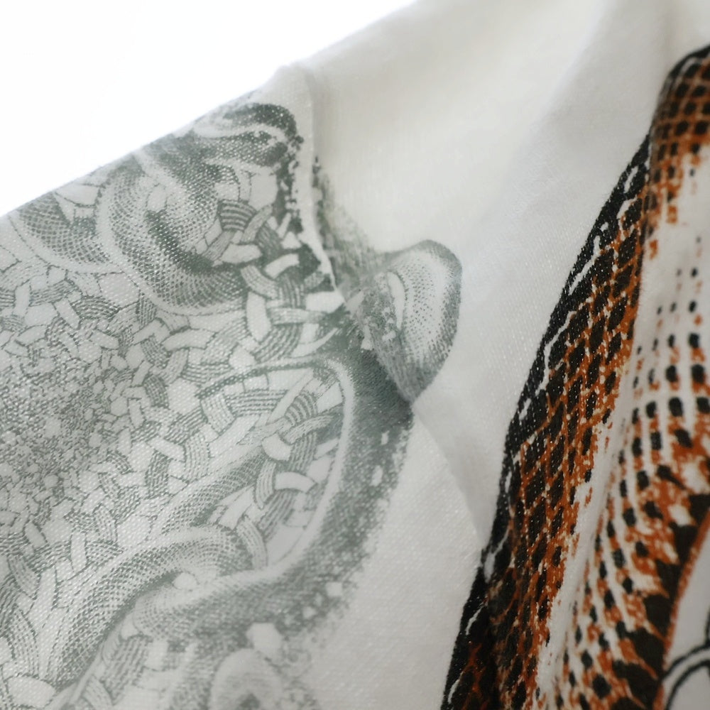 VINTAGE(ヴィンテージ) 90S M.C. ESCHER SNAKE M.C エッシャー スネーク オーバープリント ロングスリーブ 長袖Tシャツ ホワイト