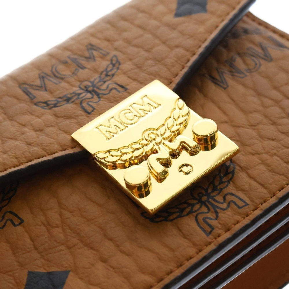 MCM(エム シー エム) モノグラム レザー チェーン ショルダーバッグ ブラウン MYADAXT01