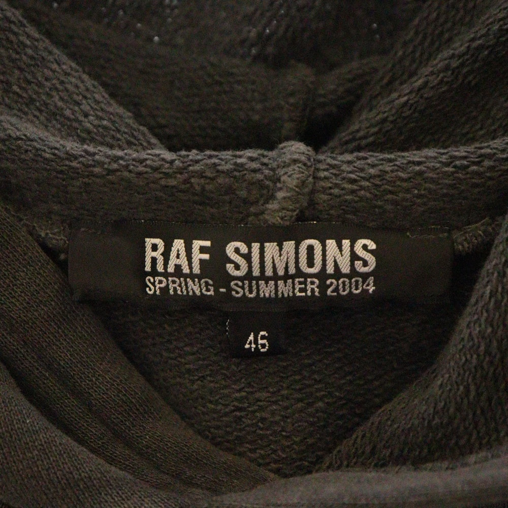 RAF SIMONS(ラフシモンズ) 04AW ARCHIVE 宗教期 ネックレス付き グラフィックプリント ノースリーブパーカー フーディー グレー アーカイブ