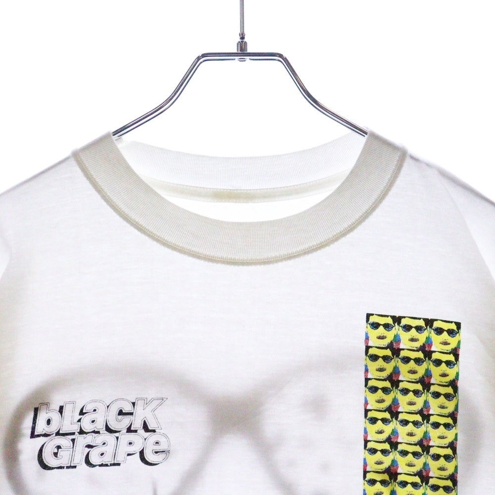 VINTAGE(ヴィンテージ) 90s BLACK GRAPE ブラックグレープ アート 両面プリント 半袖Tシャツ カットソー ホワイト