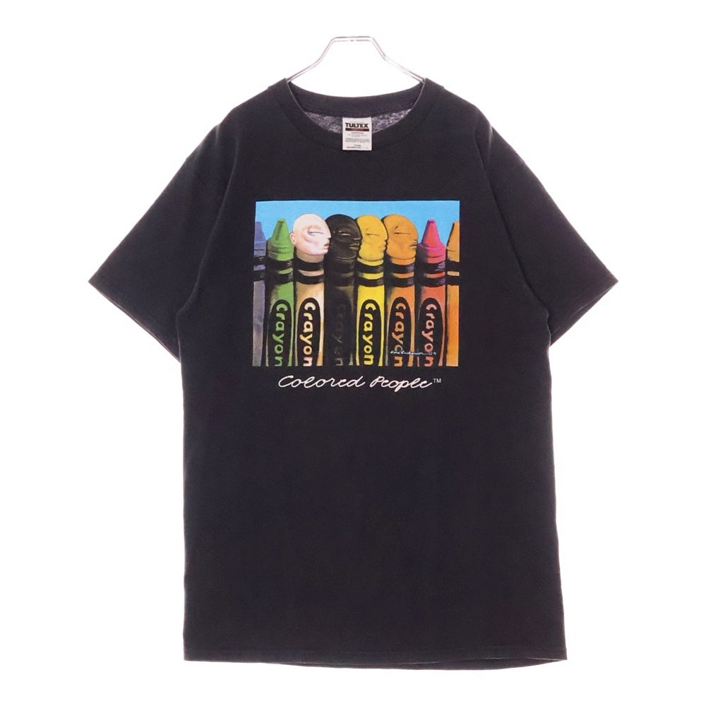 VINTAGE(ヴィンテージ) 90s RENE DICKERSON Colored People ディッカーソン クレヨン プリント半袖Tシャツ ブラック